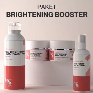skincare wajah 1 paket bpom glowing  LS SKINCARE PAKET SKINCARE BPOM NEW BRIGHTENING BOOSTER CREAM GLOWING KOSMETIK PERAWATAN KECANTIKAN BPOM (ELSTM)