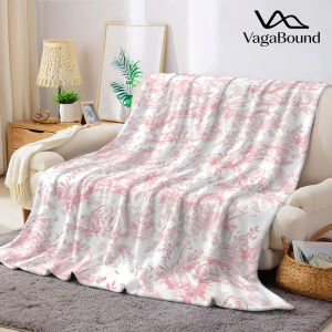 BILIBILI | Pink Line Safari Animal Flannel Blanket Warm Soft Halloween Christmas Decorative Couch Warm Cozy All-Season Gift