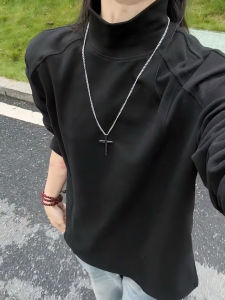 เสื้อสเวตเตอร์คอปกสูงแบบหนาสำหรับผู้ชาย Cleanfit เสื้อเชิ้ตแขนยาวแบบสวมหัว ทรงหลวม ปกติ ฤดูใบไม้ร่วง 2025