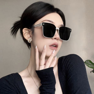 GM White Sunglasses Womens Vintage with Large Rims Polarized UV Protection Internet-Famous Glasses for Driving Sunglasses Make Your Face Look Smaller