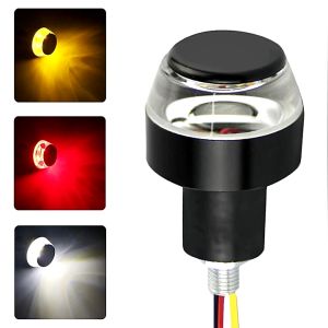 1pc/2pcs Motorcycle LED Handlebar End Turn Signal Light DC 12V White Yellow Flasher Handle Grip Bar Blinker Side Marker Lamp