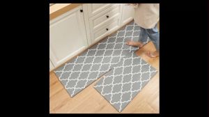 PU Leather Anti Fatigue Kitchen Rug Kitchen Floor Mats Cushioned Comfort Standing Waterproof Oil-proof Anti-skid Durable for Kitchen Floor Laundry Room Living Room Bedroom Entryways