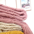 Nordic INS Pure Color Popular Homestay Casual Blanket Bed Tail Towel Tassel Blanket Decorative Sample Room Hotel Soft Blanket. 