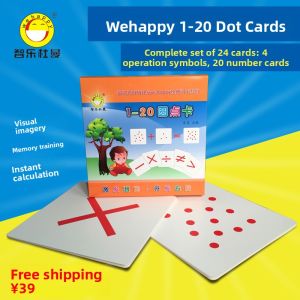 Zhiluo Dumon Flashcards Number Cards Dot Cards Early Education Math Enlightenment Stimulate Right Brain Development Toys for Kids