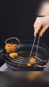 Oil Drain Rack Semi-circular Draining Drying Rack Stainless-Steel Tempura Strainers for Home Baking Cooking & Grilling Oil Drip Filter for Fried Food