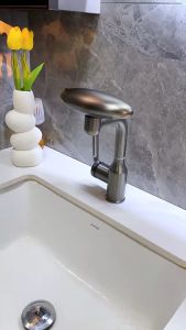 304 Stainless Steel Faucet 4 in 1 Bathroom Faucet for Basin 360 Rotatable Lababo Gripo Single Cold Faucets with Hose