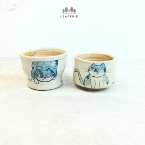 The Leaferie Nala Hand-painted cat plant pots. flowerpot . flowerpots planter Ceramic