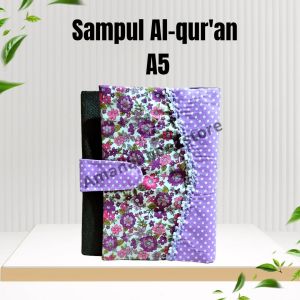 Cover Sampul Al-quran Ukuran A5 Motif Bunga