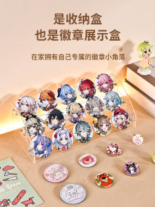 Totoro Storage Box Staircase Style Desktop Display Stand Postcards Grain Anime Badge Clear Organizer Shelf Home Organization