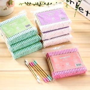 Mumystation 100pcs cotton bud bayi/cotton swabs spiral pack cotton buds berujung ganda i/sanitary cotton swab