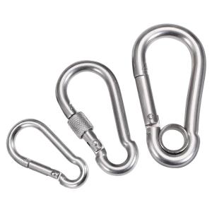 POWER&STRONG | 304 Stainless Steel Spring Clip Mountaineering Clip Safety Clip Gourd Clip Nut Spring Ring Clip Dog Chain Clip