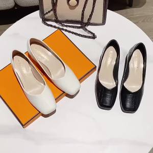 MIFEI | Giày Gót Cao Da Mềm Màu Đen Size 41-43