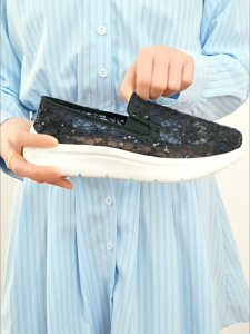 Joy&Mario Womens Shoes Fashion Pattern Breathable Glitter Mesh Comfortable Casual Walking Shoes