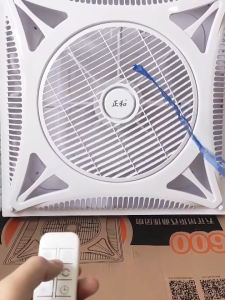 360° Embedded Ceiling Fan with Remote Control Air Circulating Fan 60*60cm Electric Fan Integrated Silent Shaking Head High Wind Gypsum Board For Kitchen Home Office Warehouse