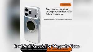 Real Anti knock For Magsafe Case For iPhone 17 Pro Max 15 16 Plus 15 14 13 12 Back Mirror Metal Rotating Bracket Stand Cover
