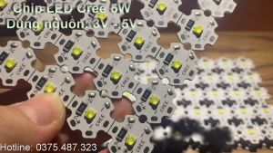 Bóng đèn Led Cree Chip Led 3W 5W Điện áp 3V-5V Đã hàn sẵn đế tản nhiệt 20mm Thay thế đèn Led rọi Đèn pin Đèn đọc sách Đèn học và làm việc