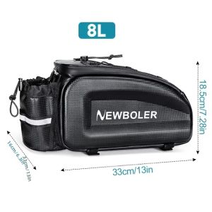 NEWBOLER 8L Đa Chức Năng Chống Thấm Nước Xe Đạp Ghế Sau Khung Túi Vỏ Cứng Xe Đạp Thân Túi Đeo Vai Combo Chống Mưa Xe Đạp Phụ Kiện