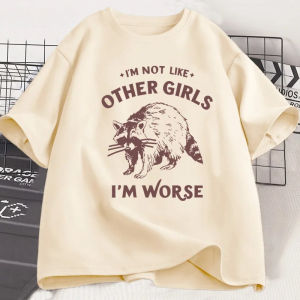 Sanrio | Im Not Like Other Girls Im Worse Tshirts for Women Trending Cute Funny T Shirt Short Sleeve Tees Women Clothing Graphic Y2K