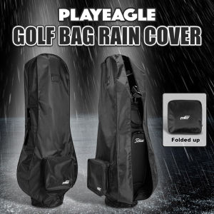 PLAYEAGLE Waterproof Golf Bag Rain Cover Easy-Folded 300D PVC Double Zipper Light Weight Golf Travel Bag Cover Bottom Fully Enclosed Design