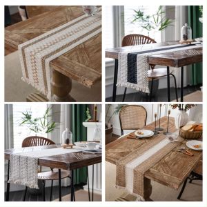 Table Runner Weaved Linen Cloth For Table Setting Decoration Dining Table Living Room TV Console Coffee Table Modern Nordic Design