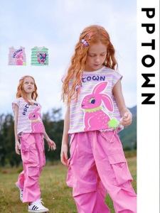 PPTOWN | Lightweight Sleeveless Stripe T-Shirt for Girls