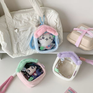 Kawaii Cartoon House Model Doll Storage Bag Handbag Cute Girl Crossbody Bag Pendant Figure Decoration Bag Wallet Makeup Bag Gift