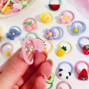 Ikat Rambut Korea Anak Lucu Motif Bunga Hewan Aksesoris Kunciran Mini Gaya Kekinian Import AK274