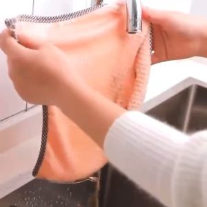 ผ้าทำความสะอาด ผ้าเช็ดมือ ผ้าเช็ดจาน ผ้าเช็ดเอนกประสงค์ ดูดซับน้ําได้ดี ขนาด 25x25 ซมcm MJ09