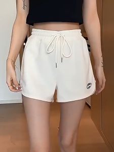 Womens sports shorts 2025 summer new letter slimming home fashion loose casual wide leg pants