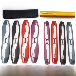 แบบพกพาพับแว่นตาอ่านหนังสือเรซิ่น Ultra-light สบายความละเอียดสูง Mini Bifocal แว่นตาสําหรับผู้ชายและผู้หญิง