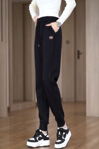 กางเกงกีฬาทรงหลวมเอวสูงสไตล์ฮาราจูกุสำหรับผู้หญิง ฤดูใบไม้ผลิและฤดูใบไม้ร่วง กางเกงขายาวทรงหลวมสำหรับนักเรียน กางเกงขายาวทรงลำลอง