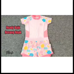 One Set Baju Renang Anak Kekinian/Baju Renang Anak Cewek/ Baju Renang Lengan Pendek Kode GR9