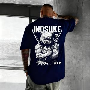Bandai | Demon Slayer Inosuke Anime T Shirt Men Women Cotton Short Sleeve Summer Tee Casual Streetwear Graphic Print Top 2026 New Fashion
