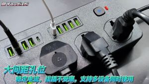 High Power Black 4 Way Extension Power Socket 2m Cable Cord with Switches with Usb C Type C Smart UK 3 Pin Plug Extension Household Socket Multifunctional British Standard Power Board 2 Meters Overload Protection Universal Power Strips Wal Safety 排插座接线板