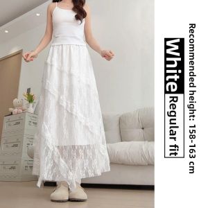 XIANYIJIAO | Summer Petite High Waist A-Line Irregular Long Skirt