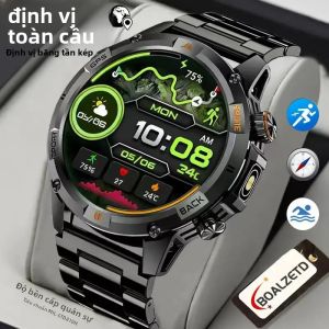Đồng Hồ Thông Minh IOS Ultra GPS Dành Cho Nam Giới Chống Nước La Bàn Băng Tần Kép Thể Thao Quân Sự Tích Hợp Đèn Pin Nhắc Nhở Cuộc Gọi BT Theo Dõi Sức Khỏe