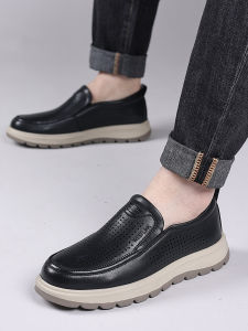 Summer Slip-On Round Toe Thick Soled Non-slip Casual Business Shoes