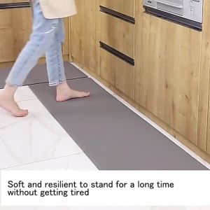 Kitchen mat Waterproof Oilproof Easy to Clean PU Leather Environmental High quality floor Mat /Household office non-slip Anti-Fatigue carpet /Environmental Bathroom Living Room Bedroom Foot Pad