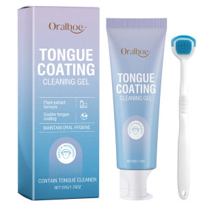 50g Tongue Cleaning Gel with Tongue Brush Fresh Breath Oral Care Gel Removes Tongue Coating Tongue Cleaning Gel Set Oral Hygiene