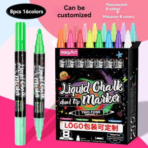 8/16 Colors Chalk Markers Set Liquid Chalk Highlighter Markers for Blackboard Neon Pens Washable Window Drawing Car Wet Erase