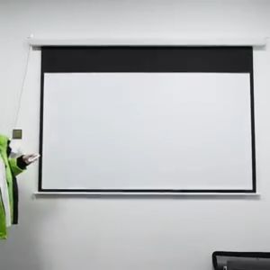 จอโปรเจคเตอร์ไฟฟ้า หน้าจอโปรเจ็กเตอร์ ไฟฟ้า หน้าจอโปรเจคเตอร์ รีโมทคอนโทรล หน้าจอฉายภาพ 16:9 มี 3ขนาดให้เลือก 84 100 120 นิ้ว Projector Screen