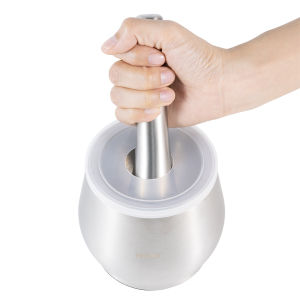 Chày cối inox 304 không rỉ có đế giảm ồn và nắp Hobby home decor CI1