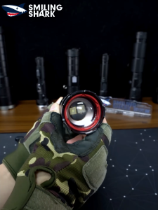 Smiling Shark SD7004 Powerful Flashlight Led M77 8400LM Super Bright Torch Light Yellow White Light USB Rechargeable Waterproof Zoomable Camping Hiking Fishing Lighting