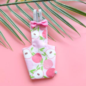 Parrot Diaper with Bowtie Cute Colorful Fruit Floral Cockatiel Pigeons Small Medium Pet Birds Flight Suit Clothes Washable