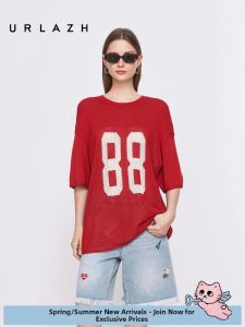 URLAZH | Áo Thun Phối Màu Sọc Đục Lỗ Kiểu Dân Dã