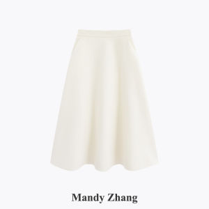 Luxurious Pink 100% Wool A-line Skirt