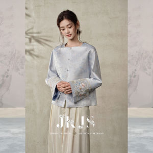 JK&JS | Áo Khoác Cổ Vuông Ngắn Tinh Tế Phong Cách Trung Quốc