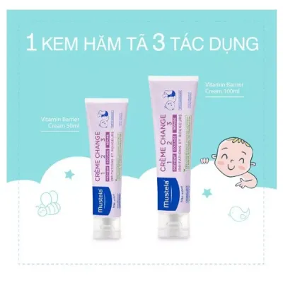 Kem Làm Dịu và Ngăn Ngừa Hăm Tã Cho Trẻ Sơ Sinh & Em Bé Mustela 100ml dùng cho bé từ 0M+