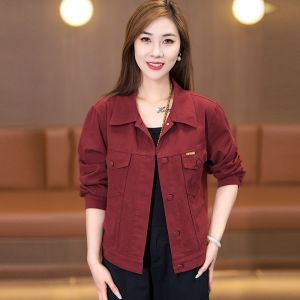 Best-Selling Leisure Denim Short Coat Female 2024 Autumn New Arrival Fancy Baseball Uniform Easiest for Match Tops Fashion Overcoat
