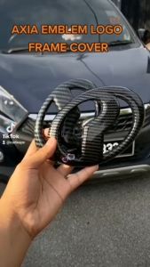 TCS Perodua bezza 2016-2024 FORGED CARBON front logo emblem frame cover garnish accessories Automotive